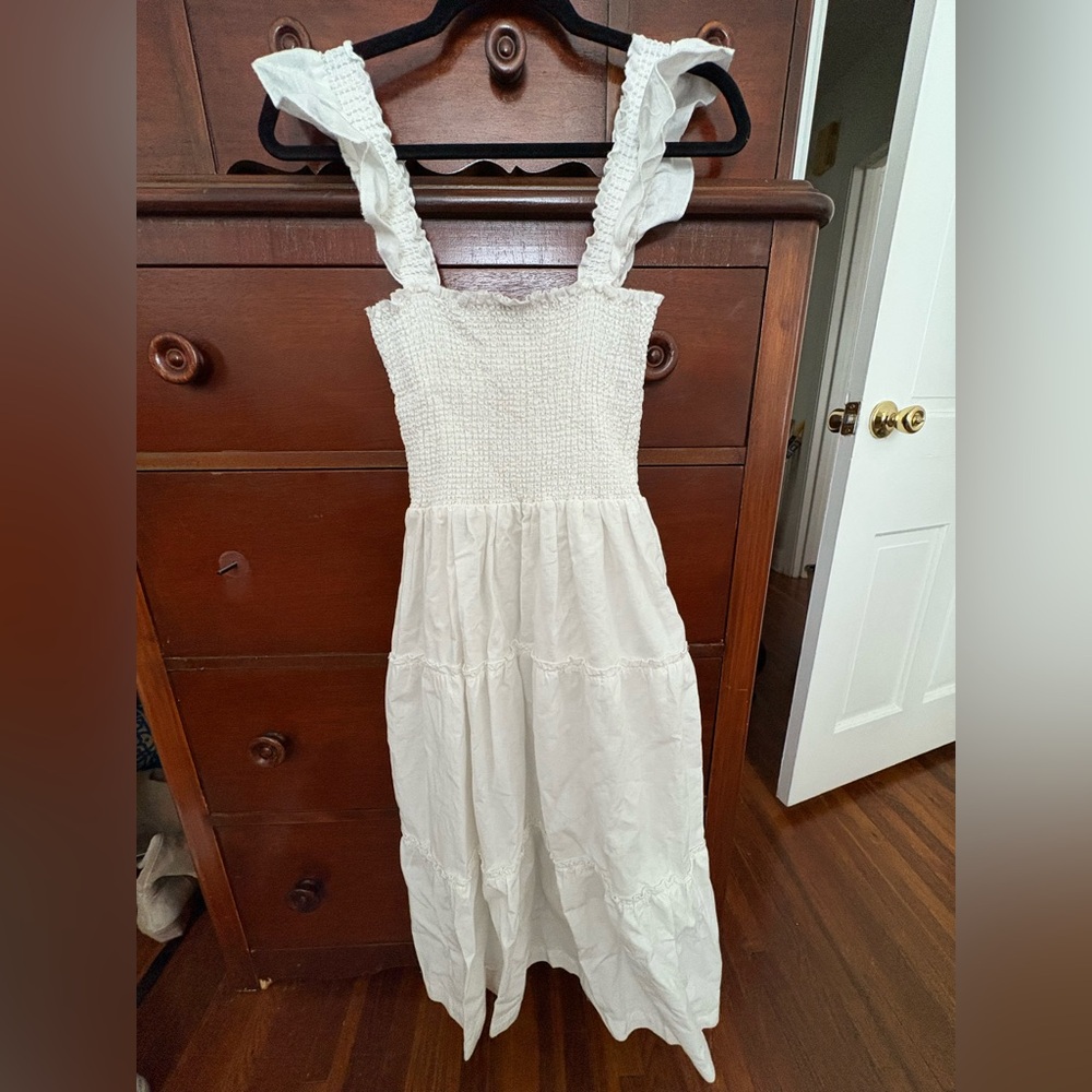 Saks Fifth Avenue White Linen Dress